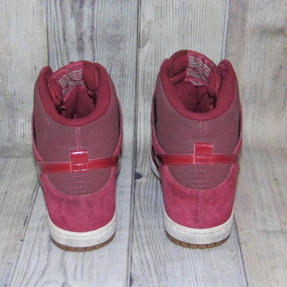NIKE Dunk Sky High Essential Team Red Wedge Heel Sneakers Womens Size 9 - Picture 5 of 7